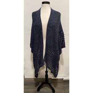Do Everything‎ in Love One Size Open Loose Knit Blue Grey Shrug Cardigan